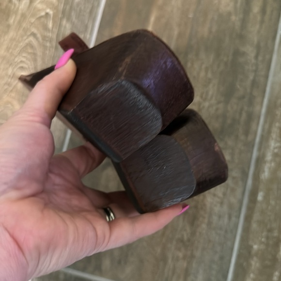 Nine West unique wooden sandals size 7 - Picture 6 of 10